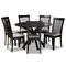Baxton Studio Lore Grey Upholstered and Dark Brown Finished Wood 7-Piece Dining Set 168-10522-10894 - alternate 1